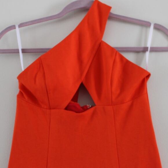 NWT NBD Revolve One Shoulder Cut Out Center Long Maxi Dress Formal Orange Small - Picture 2 of 7